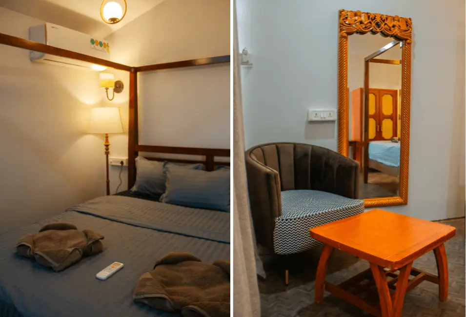 Bed view with washroom